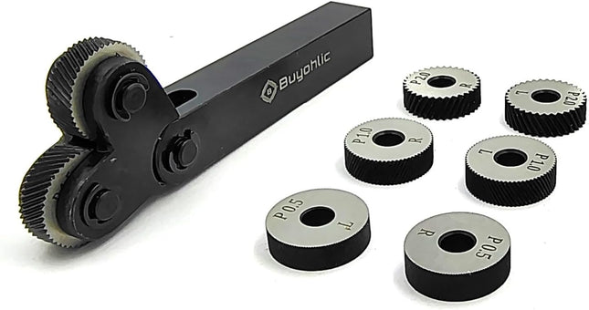 7pcs high-Strength Double-Wheel Lathe knurling Tools Diagonal knurling Wheel Pitch 0.5/1.0/2.0mm