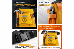 Premium Suede Leather Tool Pouch with Adjustable Belt