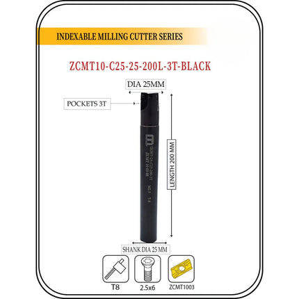 Indexable Insert Endmill 25 MM II 10 Pcs ZCMT1003 Carbide Inserts Free