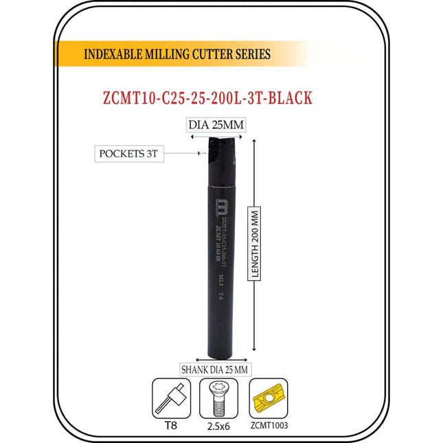Indexable Insert Endmill 25 MM II 10 Pcs ZCMT1003 Carbide Inserts Free