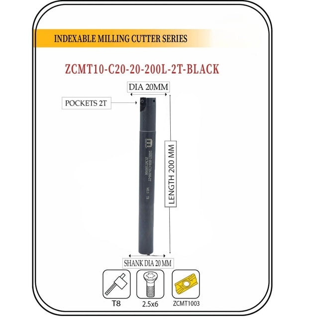 Indexable Insert Endmill 20 MM II 10 Pcs ZCMT1003 Carbide Inserts Free