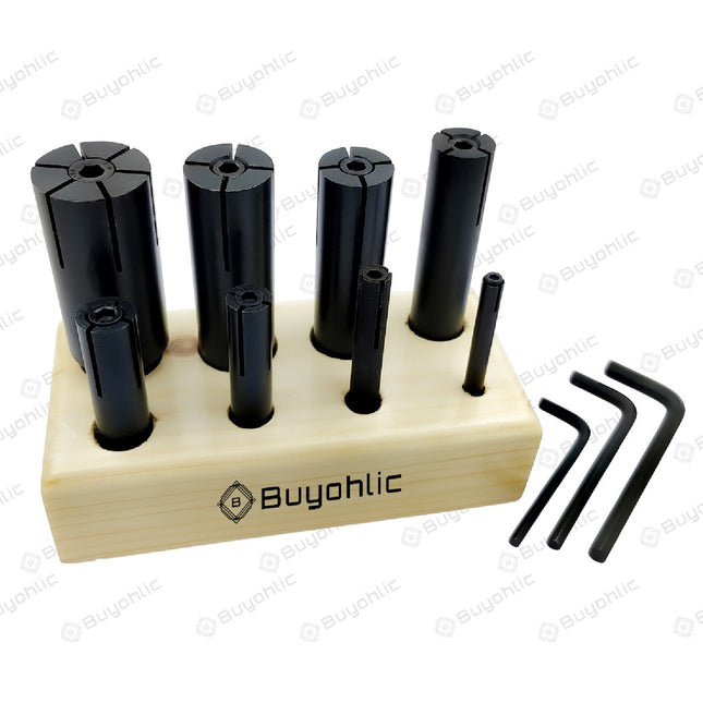 Precision tool holder kit on wooden base Engineering Workshop Tools