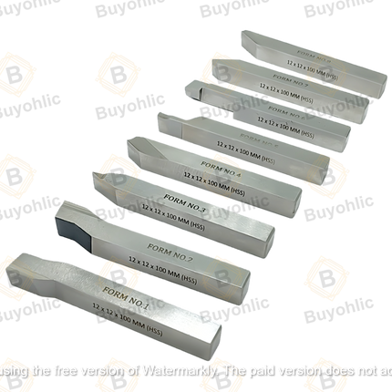 HSS M2 Grade Lathe Form Tool Set-Hard & Ground -Turning, Threading Machine Tools II Supplied in a Plastic Box