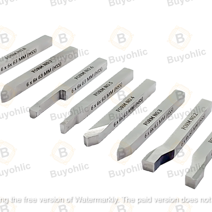 HSS M2 Grade Lathe Form Tool Set-Hard & Ground -Turning, Threading Machine Tools II Supplied in a Plastic Box