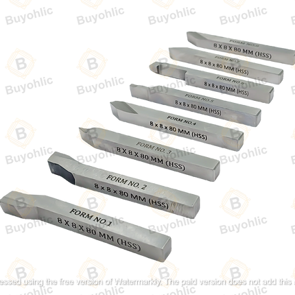 HSS M2 Grade Lathe Form Tool Set-Hard & Ground -Turning, Threading Machine Tools II Supplied in a Plastic Box