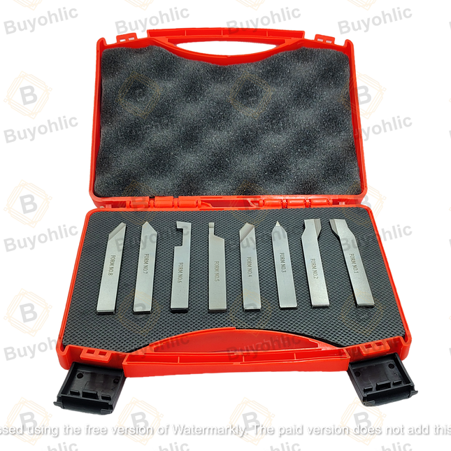 HSS M2 Grade Lathe Form Tool Set-Hard & Ground -Turning, Threading Machine Tools II Supplied in a Plastic Box
