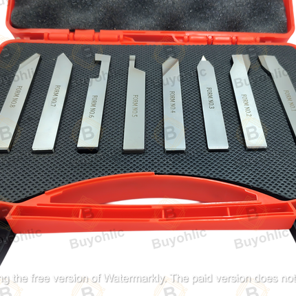 HSS M2 Grade Lathe Form Tool Set-Hard & Ground -Turning, Threading Machine Tools II Supplied in a Plastic Box