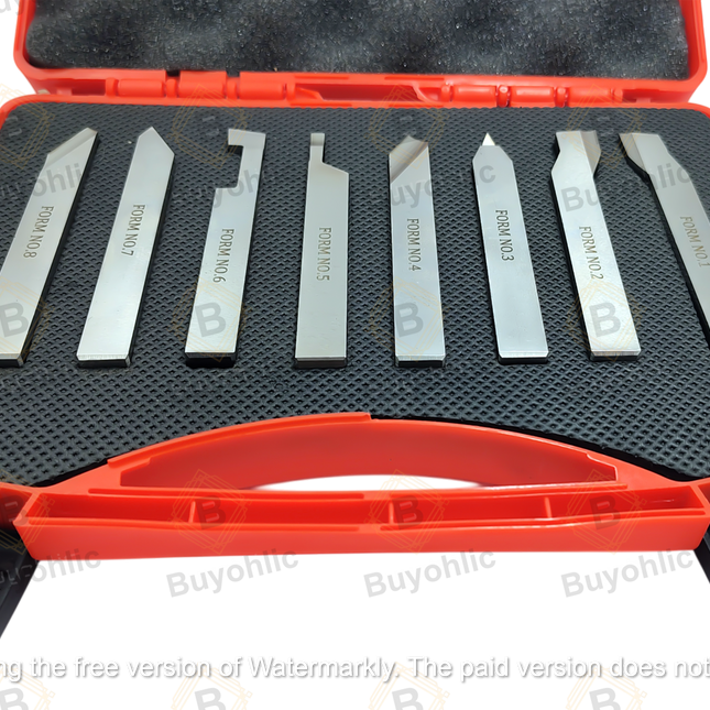 HSS M2 Grade Lathe Form Tool Set-Hard & Ground -Turning, Threading Machine Tools II Supplied in a Plastic Box