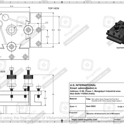 Mini Lathe's Quick Change Tool Post Set II Suits Mini & 90-115mm Centre Height Lathes