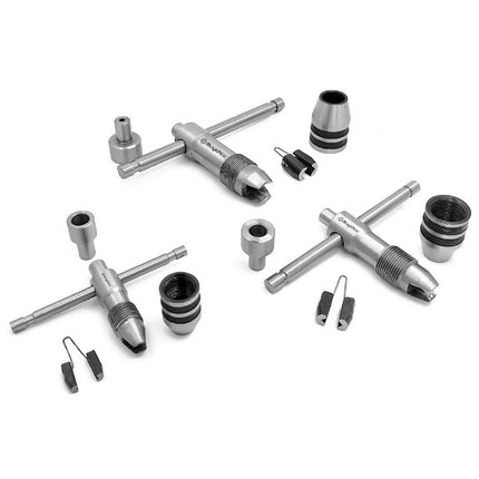 Precision Guiding Tap 3 Pcs Set Wrenches with Freely Spinnable Cap -Design with Accurate Runout Control with Plastic Box