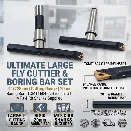 Buyohlic Large 9-Inch Fly Cutter, Single Insert Milling Cutter~Rigid Construction & Balance Design
