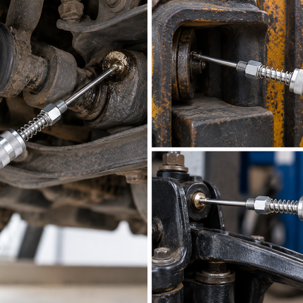 Needle Nose Grease Gun Adapter 4''-1/8'' Inch NPT Long Reach Grease Fitting Extension with Standard & Wide