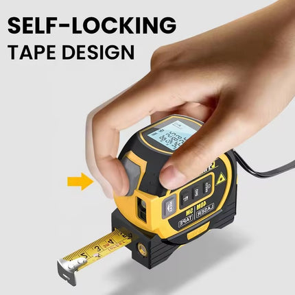 Buyohlic 3-in-1 Laser Tape Measure 196Ft Rechargeable Laser Measurement Tool & 16Ft Measuring Tape Movable Magnetic Hook Pythagorean Mode, Measure Distance, Area and Volume