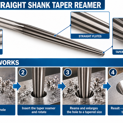 HSS Straight Shank Taper Reamer – High Speed Steel