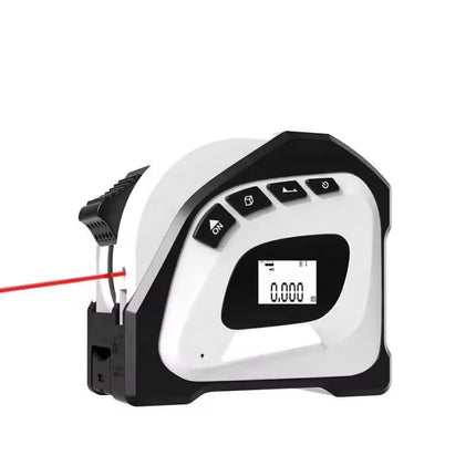 Buyohlic 2-in-1 Laser Tape Measure 131Ft Rechargeable Laser Measurement Tool & 16Ft Measuring Tape Movable Magnetic Hook Pythagorean Mode, Measure Distance, Area and Volume