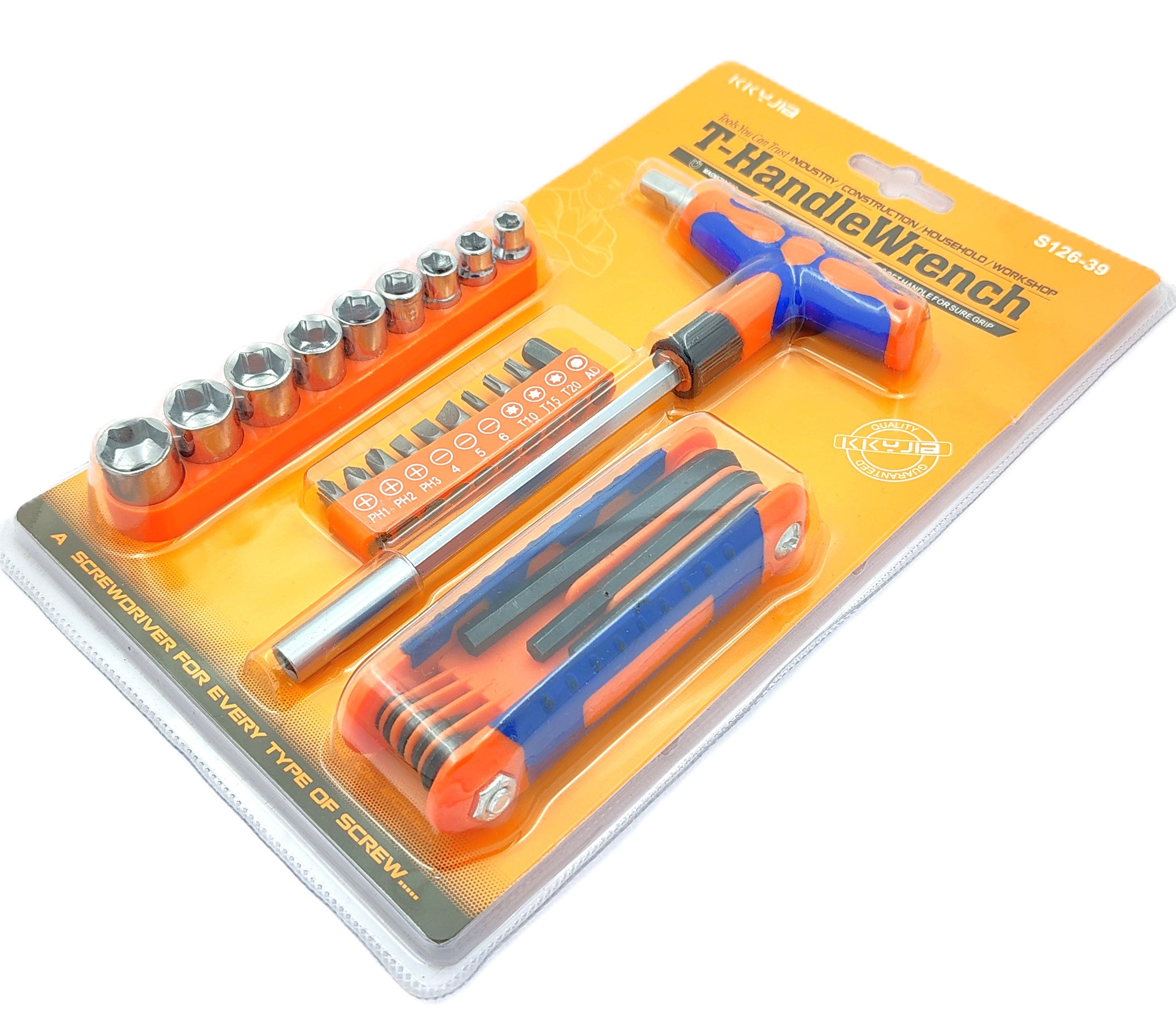 Set of 25 Pcs Magnetic T-Handle Ratchet Wrench and Screwdriver Set 9 P ...