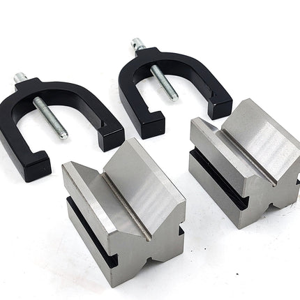 Hardened Tool Steel Vee V Block Pair Set with Clamps
