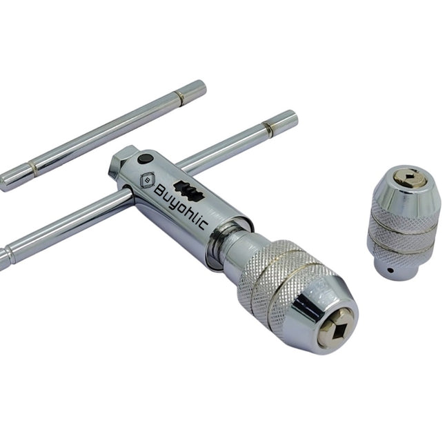 Ratchet Type Tap Wrench with Interchangeable Heads Set Capacities 1/8" to 1/4" & 1/4" to 1/2"