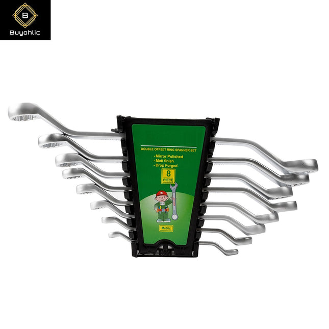 Buyohlic 8-piece Flex-Head Ratcheting Combination Wrench Set 6'' to 18'' Inches