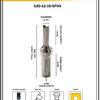 Dia 12 mm~3D~20 mm Shank