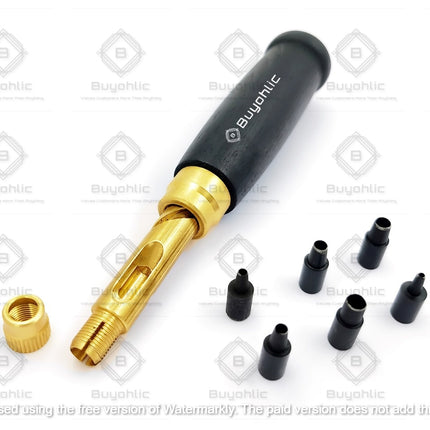 Buyohlic Screw Punch Set Wood Handle Belt Hole Puncher, Adjustable Leather Hole Punch Tool