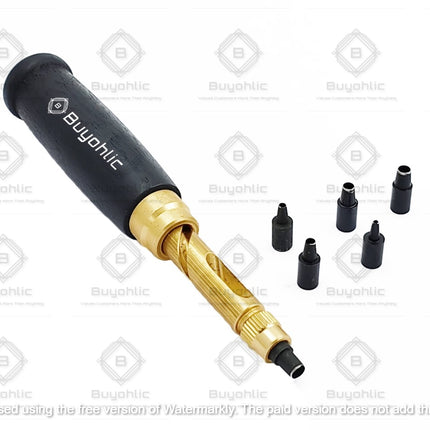 Buyohlic Screw Punch Set Wood Handle Belt Hole Puncher, Adjustable Leather Hole Punch Tool