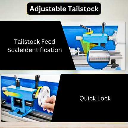 Package of 1 x Mini 7 x 14 Lathe Machine with 6 Free Compatible Accessories, Taper Turning, Radius Turning, Ball Turning, Vertical Slide, Z Angle Plate, Steel Grinding Vice
