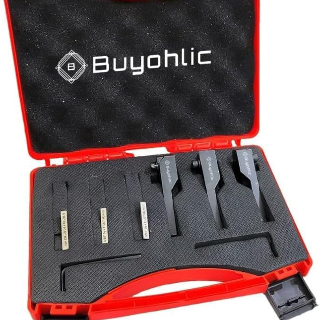 Lathe Turning Tool Holder With High Speed Steel Tool Bits with Plastic Box