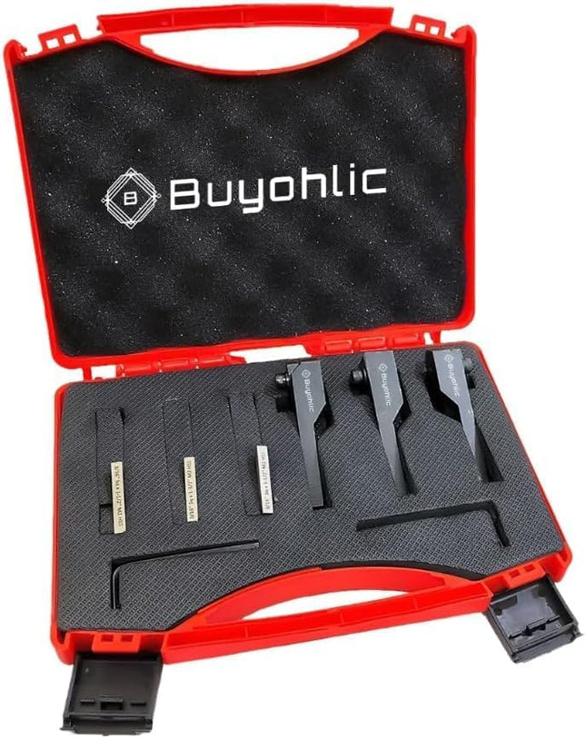 Lathe Turning Tool Holder With High Speed Steel Tool Bits with Plastic Box