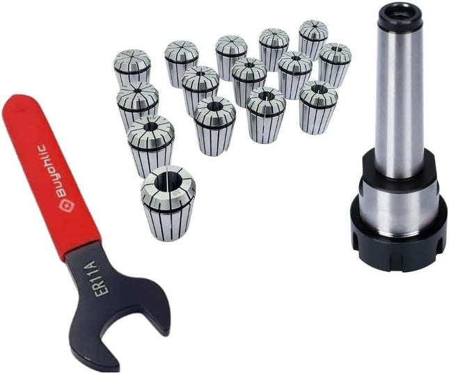 ER11 - 15 Pcs Collet Set Range1mm- 1/8"" Milling Collet Adopter With Spanner