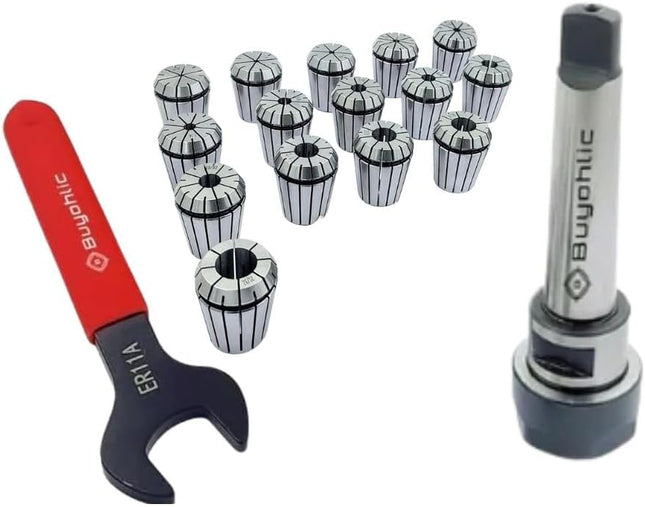 ER11 - 15 Pcs Collet Set Range1mm- 1/8"" Milling Collet Adopter With Spanner