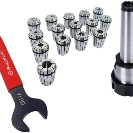 ER11 - 15 Pcs Collet Set Range1mm- 1/8"" Milling Collet Adopter With Spanner