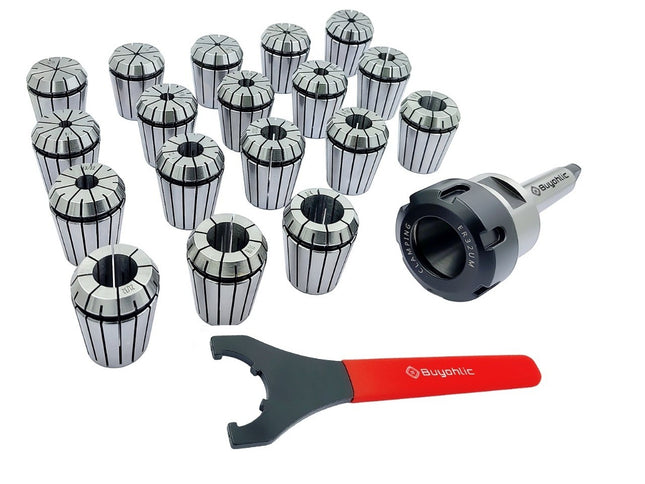 ER32 - 18 Pcs Collet Set Range 3/32" -5/32" Milling Collet Adopter With Spanner