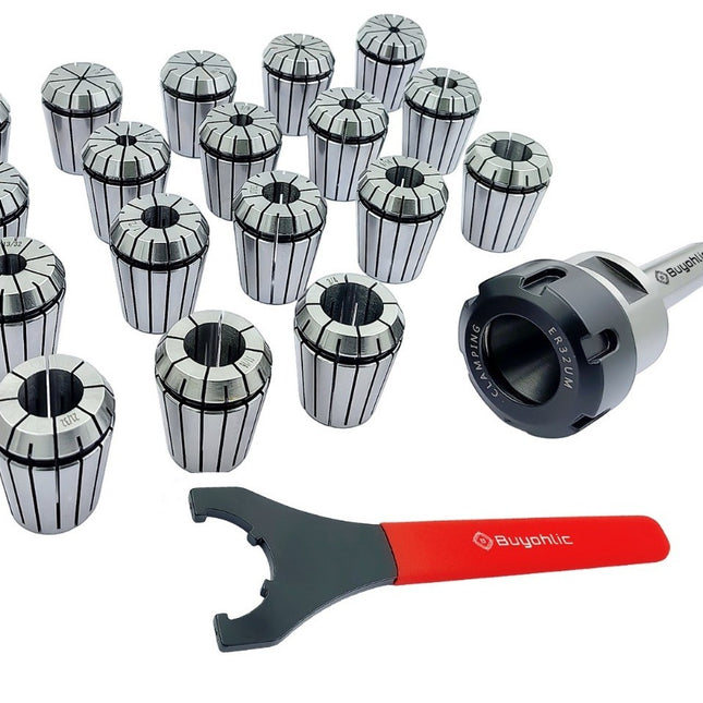 ER32 - 18 Pcs Collet Set Range 3/32" -5/32" Milling Collet Adopter With Spanner