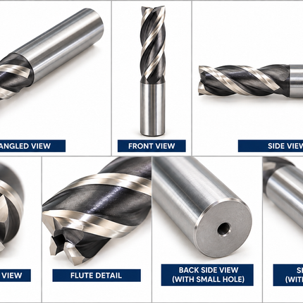 HSS Parallel Shank End Mill – RH Cutting, LH Helical Flutes – Imperial Sizes