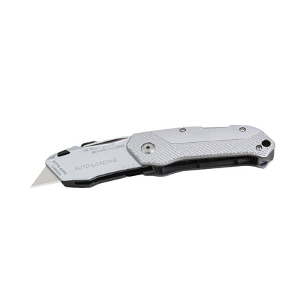 Buyohlic International Folding Utility Knife With 3 Blades Automatic Loading Light weight Aluminum Body