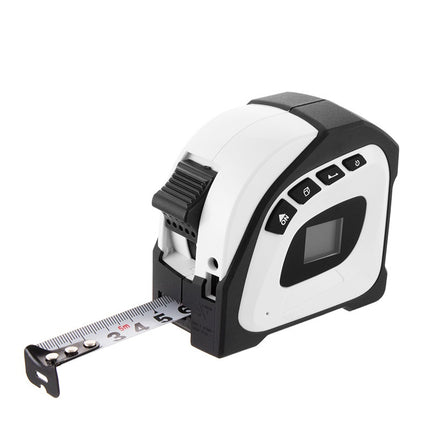 Buyohlic 2-in-1 Laser Tape Measure 131Ft Rechargeable Laser Measurement Tool & 16Ft Measuring Tape Movable Magnetic Hook Pythagorean Mode, Measure Distance, Area and Volume