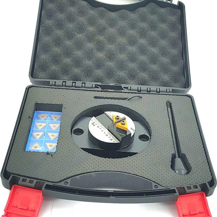 Lathe Oval Base Ball Turning Attachment with Graduation Scale with 10 x Spare Cutting Bit Box