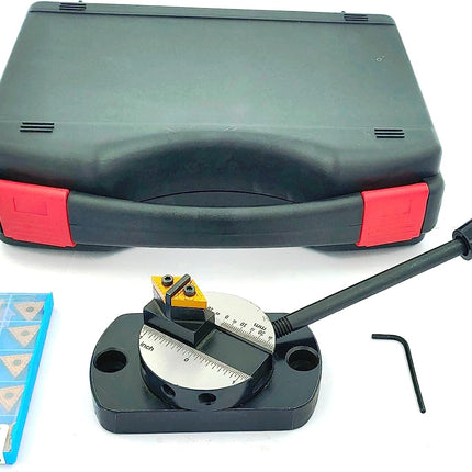 Lathe Oval Base Ball Turning Attachment with Graduation Scale with 10 x Spare Cutting Bit Box