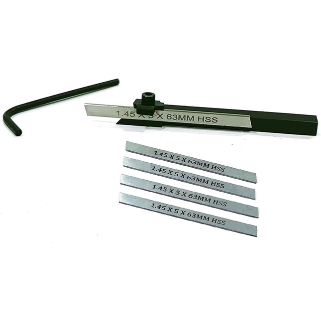 Complete lathe turning tool set with HSS blades
