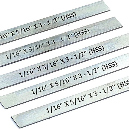 HSS Blades 1/16" x 5/16" (Wide) x 3-1/2" (Long) for Lathe Parting Cut Off & Tool Holders Set of 5