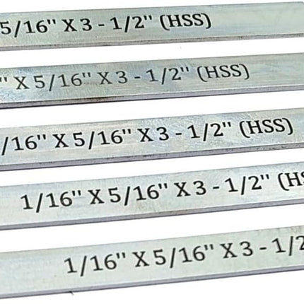 HSS Blades 1/16" x 5/16" (Wide) x 3-1/2" (Long) for Lathe Parting Cut Off & Tool Holders Set of 5