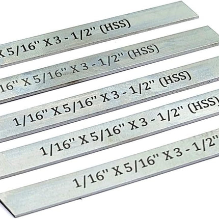 HSS Blades 1/16" x 5/16" (Wide) x 3-1/2" (Long) for Lathe Parting Cut Off & Tool Holders Set of 5