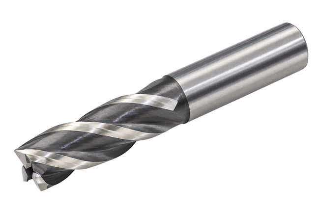 HSS Parallel Shank End Mill – RH Cutting, LH Helical Flutes – Metric Sizes