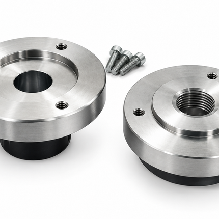 Buyohlic ER32 Collet Chuck – Myford 1-1/8" × 12 TPI Thread, 2-Piece Steel Lathe Adaptor