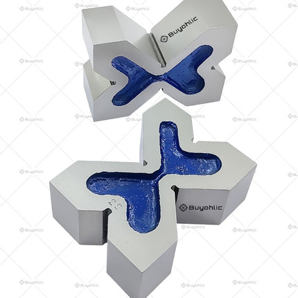 Cast Iron Precision Ground Quad Head 4 Way Vee Blocks Pair