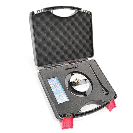 Lathe Round Base Ball Turning Attachment with Graduation Scale with 10 x Spare Cutting Bit Box