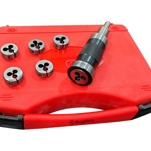 Mini Lathe's Die Holder 25 mm OD~ 3/8" Shank with 6 x Metric Threading Dies