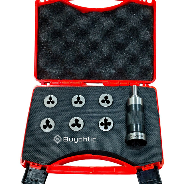 Mini Lathe's Die Holder 25 mm OD~ 3/8" Shank with 6 x Metric Threading Dies