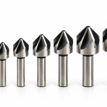 High Speed Steel (HSS) 90° Countersink Set with Parallel Shank – 7 Piece Set